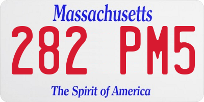 MA license plate 282PM5