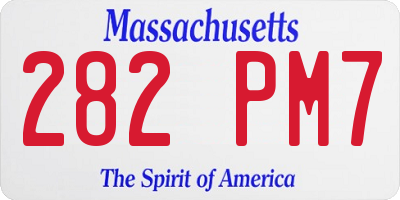 MA license plate 282PM7