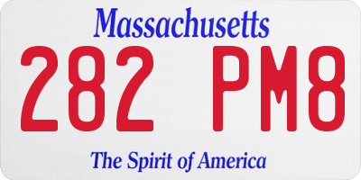 MA license plate 282PM8