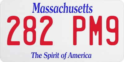 MA license plate 282PM9