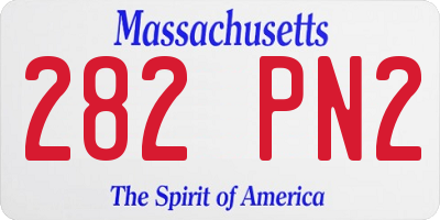 MA license plate 282PN2