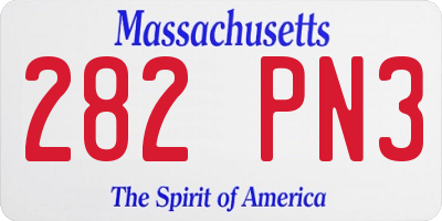 MA license plate 282PN3