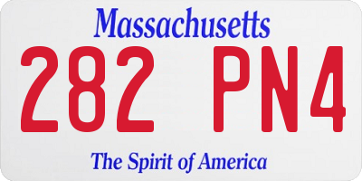 MA license plate 282PN4