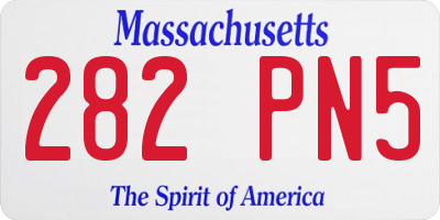 MA license plate 282PN5
