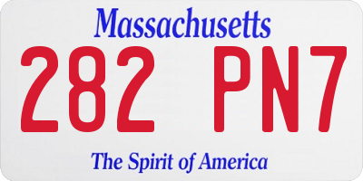 MA license plate 282PN7