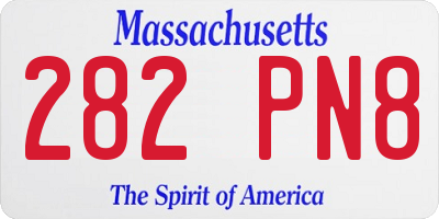MA license plate 282PN8