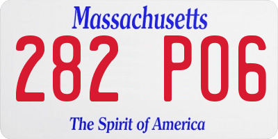 MA license plate 282PO6