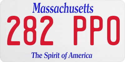MA license plate 282PP0
