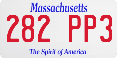 MA license plate 282PP3