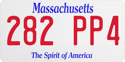 MA license plate 282PP4