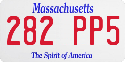 MA license plate 282PP5