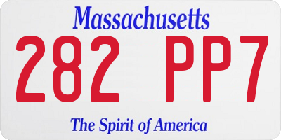 MA license plate 282PP7
