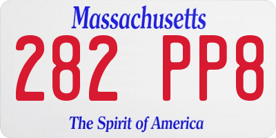 MA license plate 282PP8