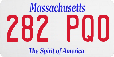 MA license plate 282PQ0