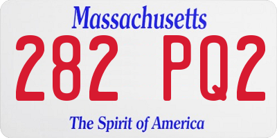 MA license plate 282PQ2