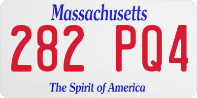 MA license plate 282PQ4