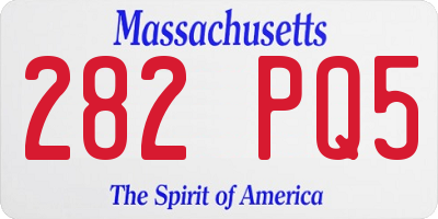 MA license plate 282PQ5