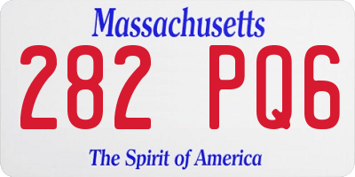 MA license plate 282PQ6