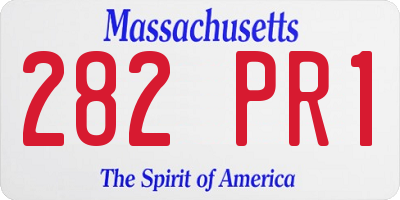 MA license plate 282PR1