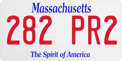 MA license plate 282PR2