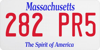 MA license plate 282PR5