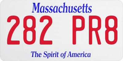 MA license plate 282PR8