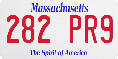 MA license plate 282PR9