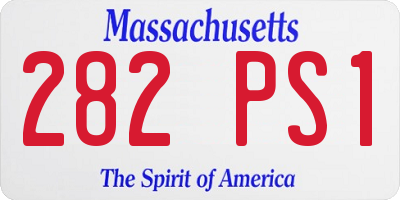 MA license plate 282PS1