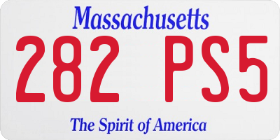 MA license plate 282PS5