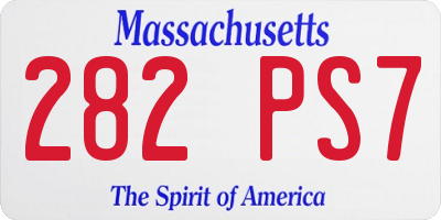 MA license plate 282PS7