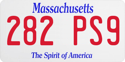 MA license plate 282PS9