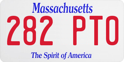 MA license plate 282PT0
