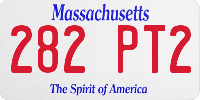 MA license plate 282PT2