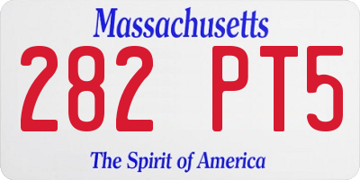 MA license plate 282PT5