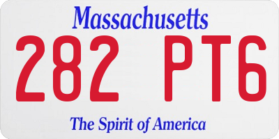 MA license plate 282PT6
