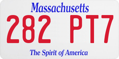 MA license plate 282PT7