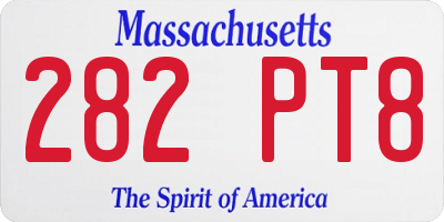 MA license plate 282PT8