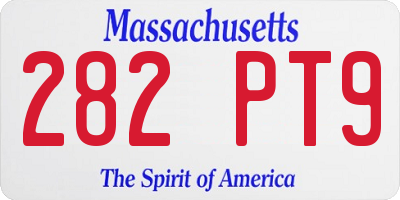 MA license plate 282PT9