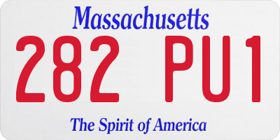 MA license plate 282PU1