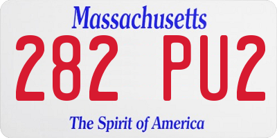 MA license plate 282PU2