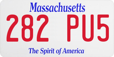 MA license plate 282PU5