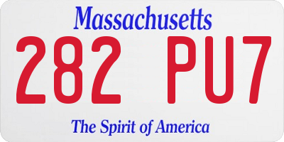 MA license plate 282PU7