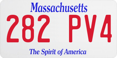 MA license plate 282PV4
