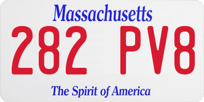 MA license plate 282PV8