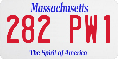MA license plate 282PW1