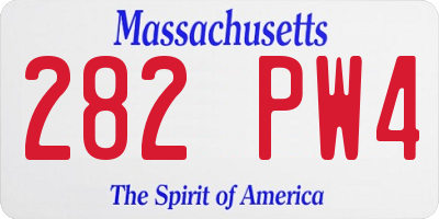 MA license plate 282PW4
