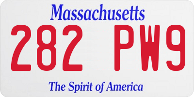 MA license plate 282PW9