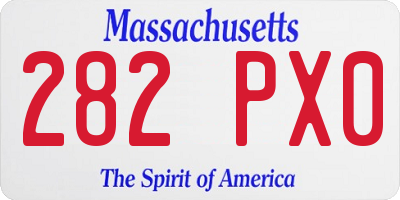 MA license plate 282PX0