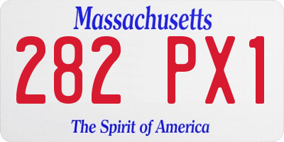 MA license plate 282PX1
