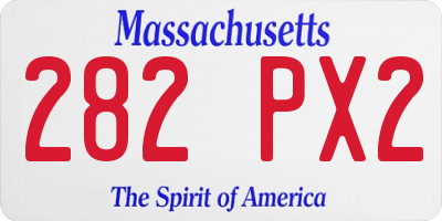MA license plate 282PX2